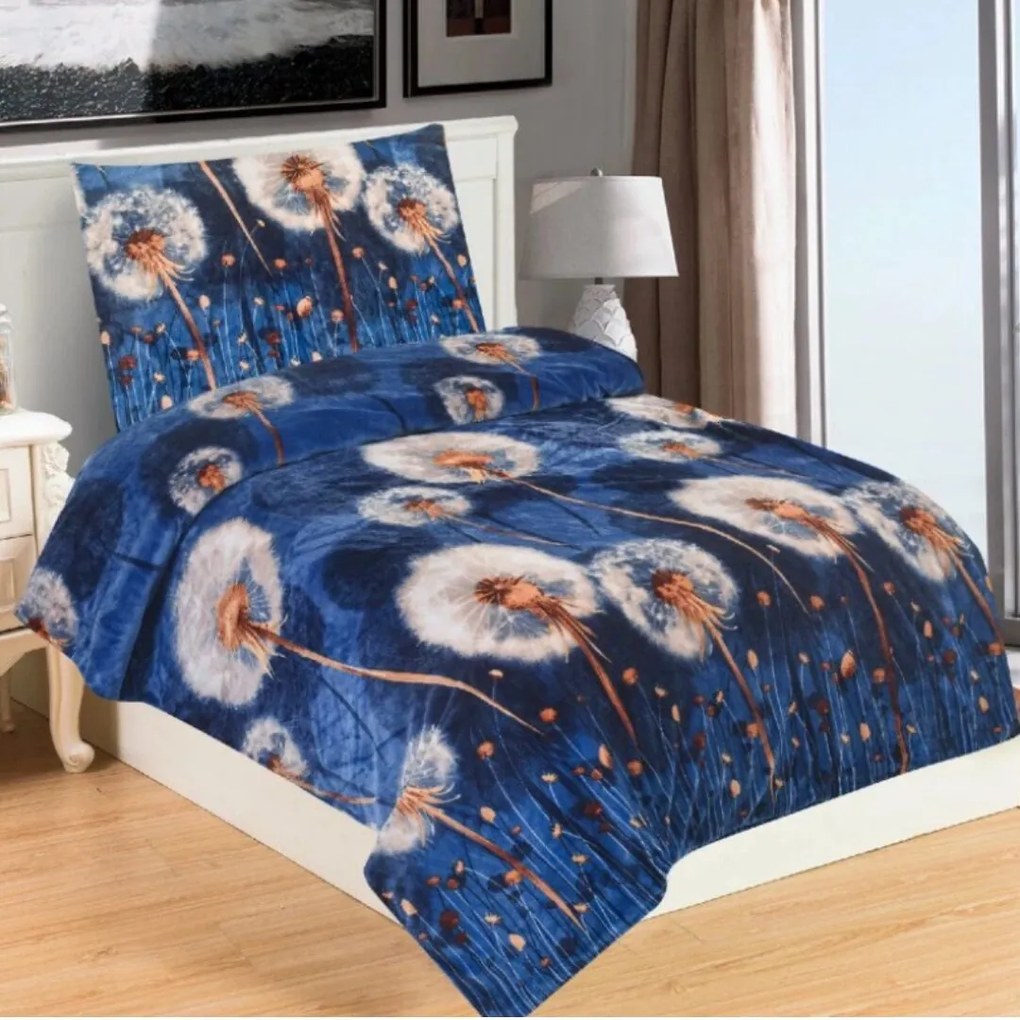 Mikroplyšové obliečky Púpava biela 200x140cm+90x70cm TiaHome