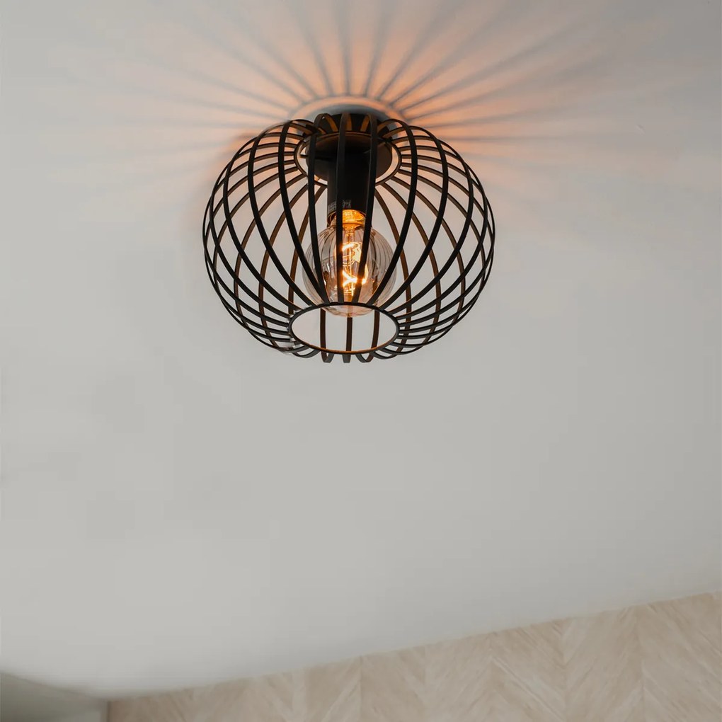 Dizajnové stropné svietidlo čierne 30 cm - Johanna