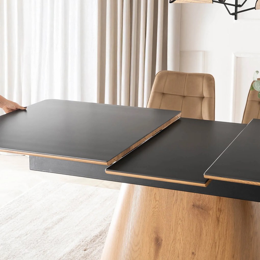 PROXIMA.store - Rozkladací jedálenský stôl LIZBONA FARBA: čierna, konštrukcia: orech