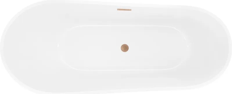 Mexen Dora, voľne stojaca vaňa 170 x 75 cm, biela, medený matný prepad, 52071707500-65