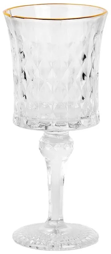 Pohárik na víno so zlatým prúžkom Gold line - 200 ml