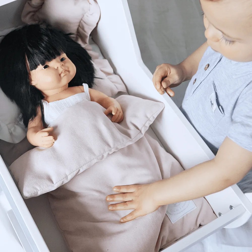 Súprava obliečok pre bábiky púdrovo ružová 28x42cm