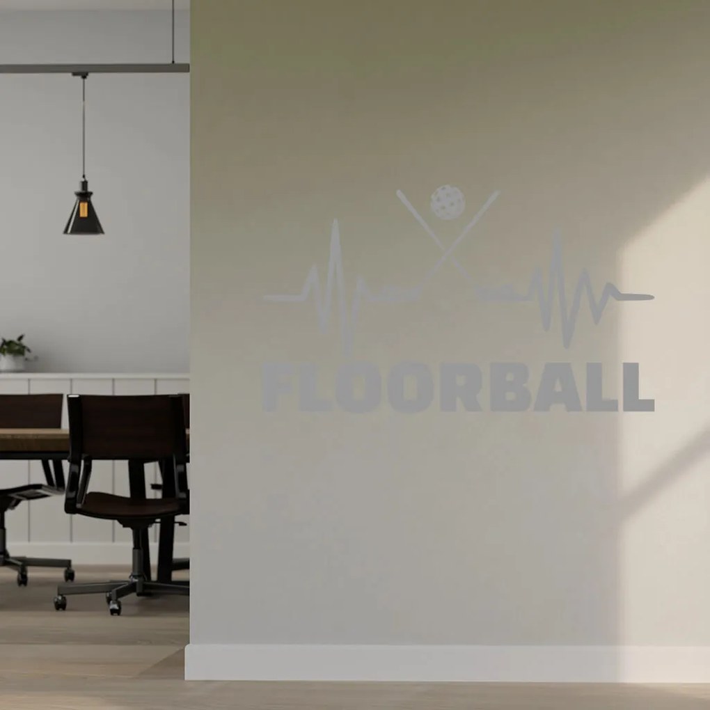 Veselá Stena Samolepka na stenu na stenu Floorball Farba: černá