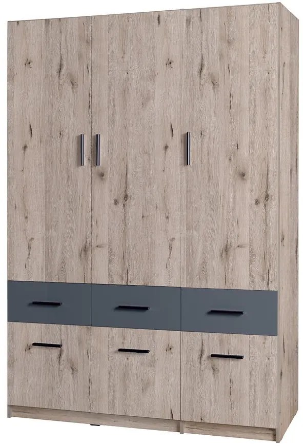 Skriňa Snow 04 3-D 6-S Wellington/Grafit