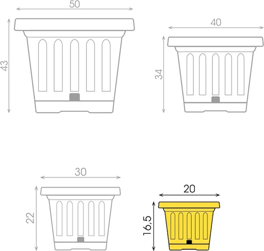 BAMA Kvetináč TERRA 20 x 20 cm, sivá