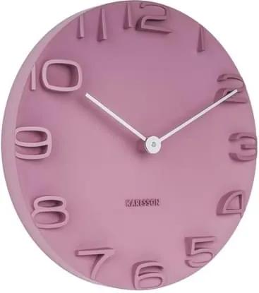 Nástěnné hodiny Manto 42 cm, růžová/chrom Stfh-KA5311PI Time for home+