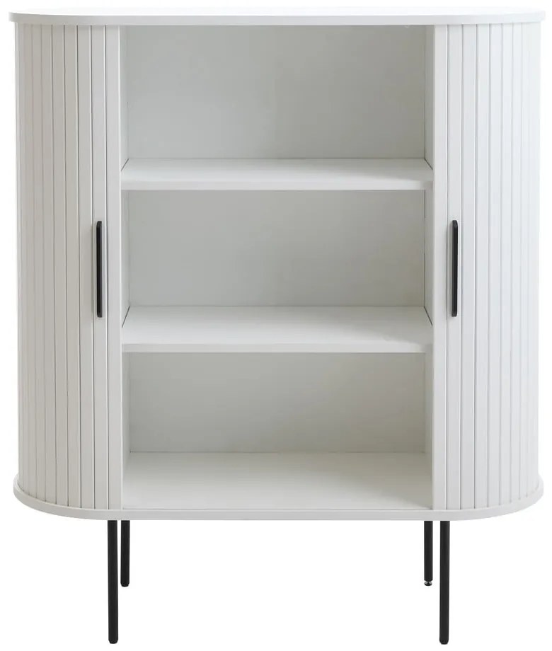 Biela skrinka s posuvnými dverami 100x118x40 cm Nola – Unique Furniture