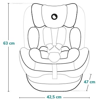 Lionelo - otočná autosedačka s bázou HARPER i-Size 76-150 cm Black Carbon