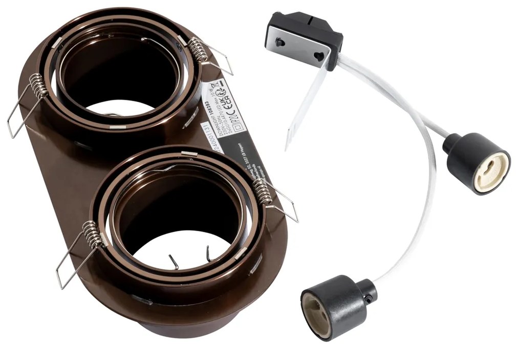 Okrúhle zapustené bodové svetlo tmavá bronz GU10 70 mm sklopné 2-svetlo - Installa