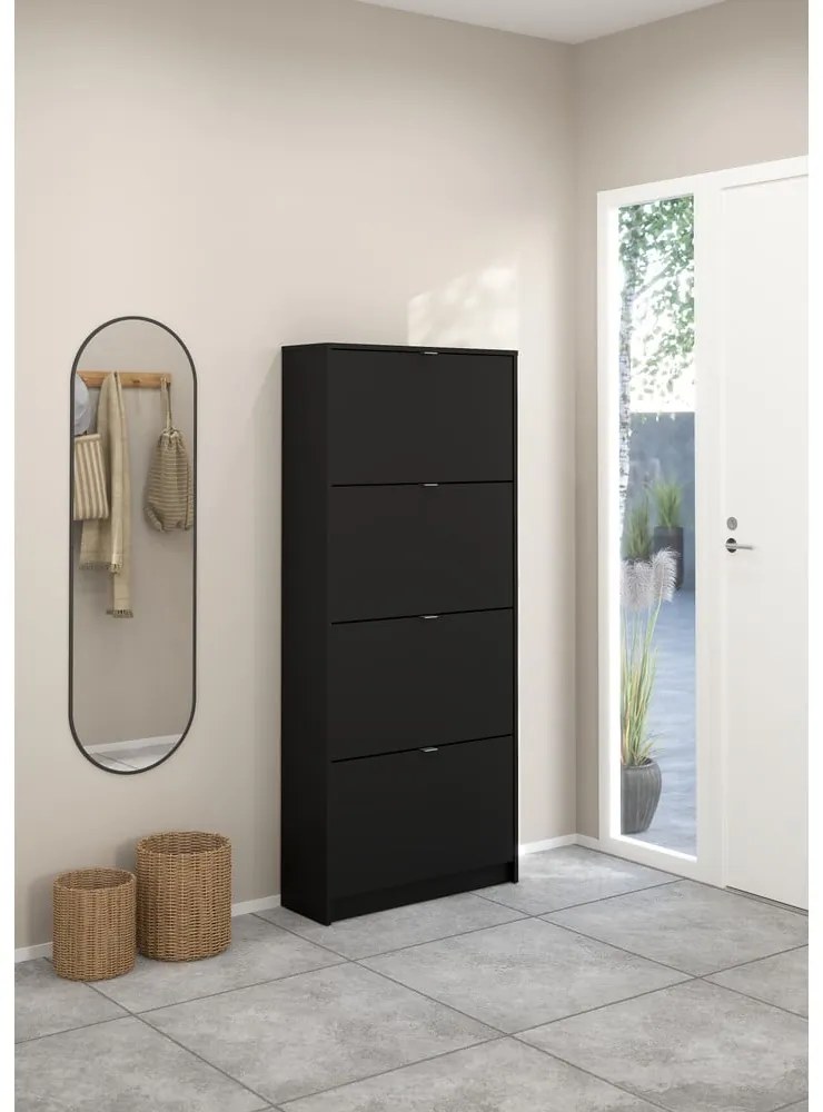 Čierna výklopná skrinka na topánky Shoes – Tvilum