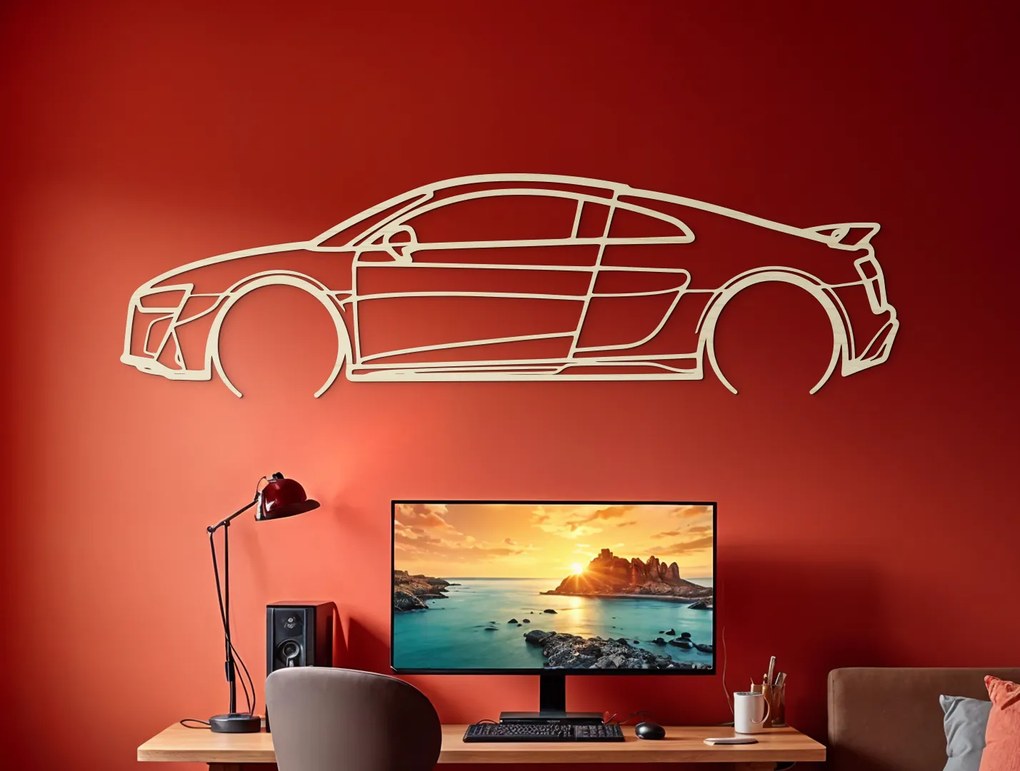 drevko Obraz na stenu R8 Coupé Rozmer obrazu: 24,5 x 86 cm, Farba dekorácie: Čierna