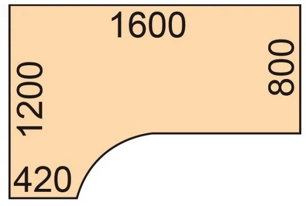 Kancelársky rohový pracovný stôl PRIMO WHITE, 1600 x 1200 mm, ľavý, biela/dub prírodný