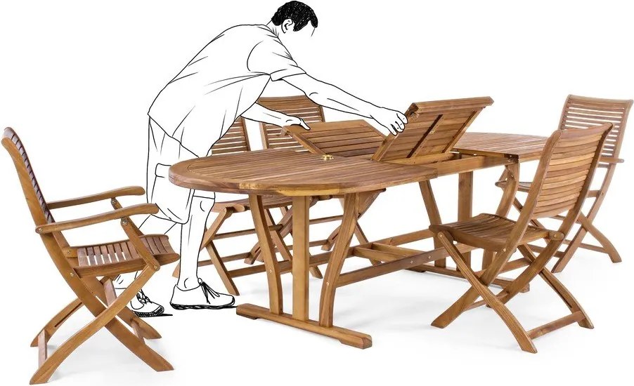 Drevená záhradná stolička v prírodnej farbe Noemi – Bizzotto