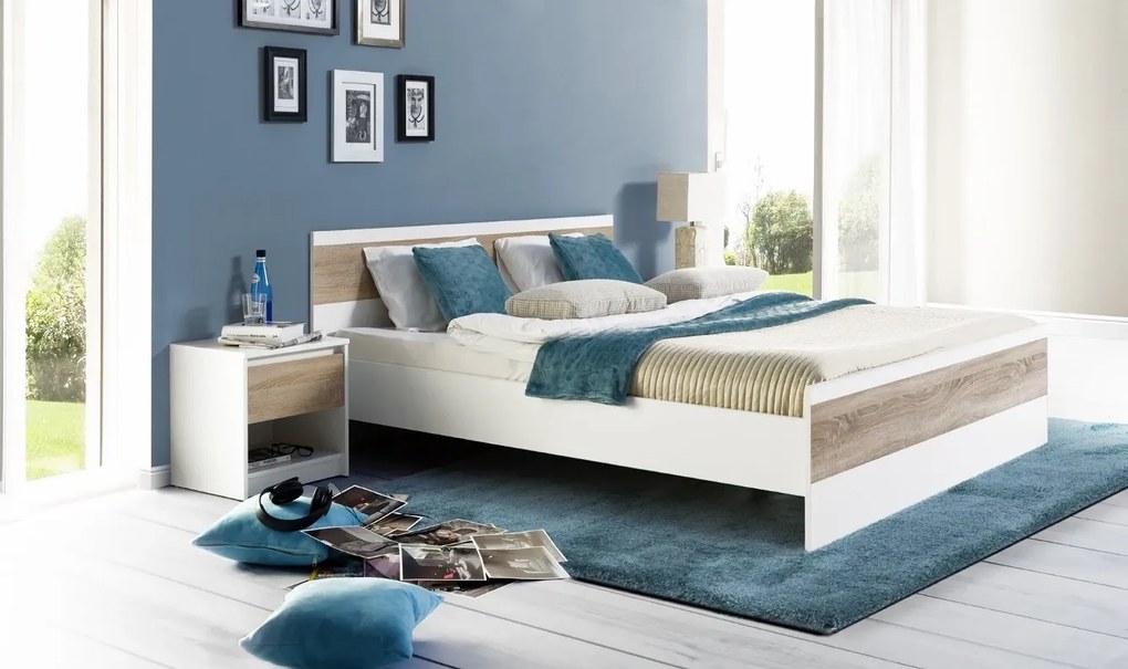 Nočný stolík Wenecja 05 42 cm biely/dub Sonoma