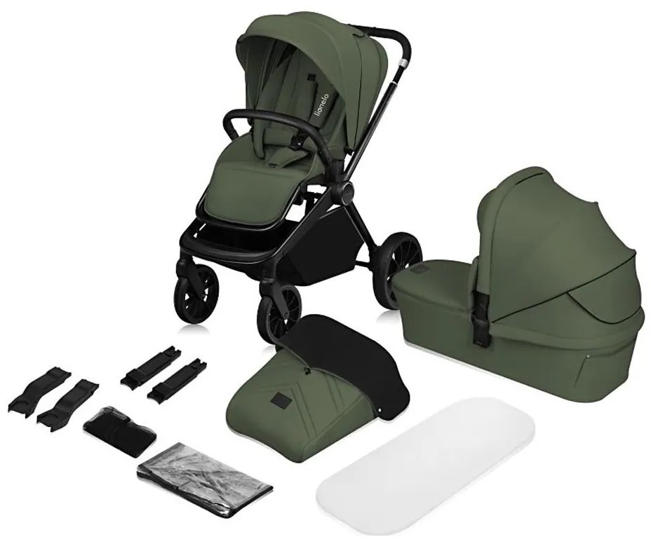 Lionelo - Kombinovaný kočík 2v1 MIKA PLUS olivovo zelený