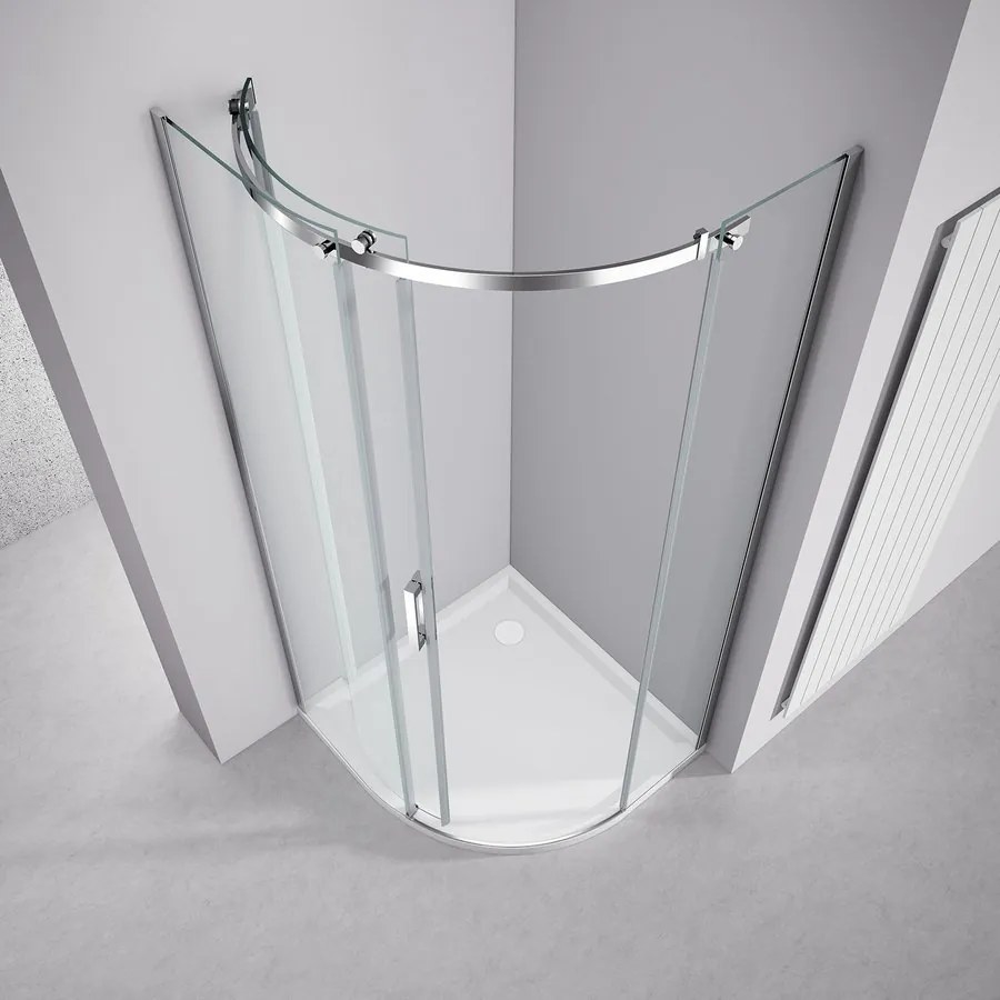 Polysan Polysan, THRON ROUND štvrťkruhová sprchová zástena 900x900mm, číre sklo, ľavá, TL2690-5005