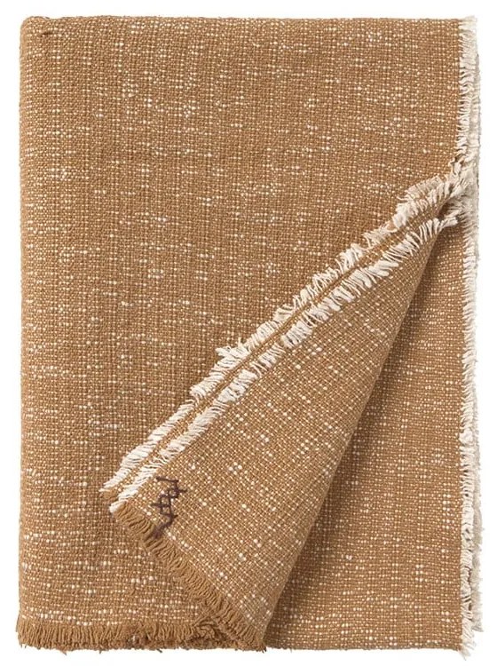 Okrovožltá bavlnená deka 130x180 cm Handloom – Lorena Canals