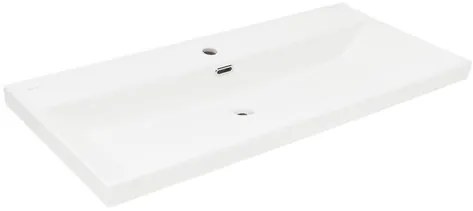 Nábytkové umývadlo SAT B-Way 101x46,5 cm biela matná, otvor pre batériu uprostred SATBW10046WM, 1 ks