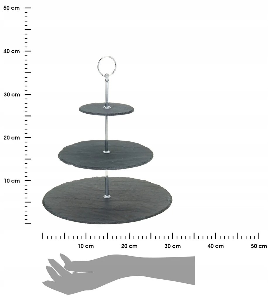 Bridlicový servírovací stojan RAZEKO 34 cm čierny