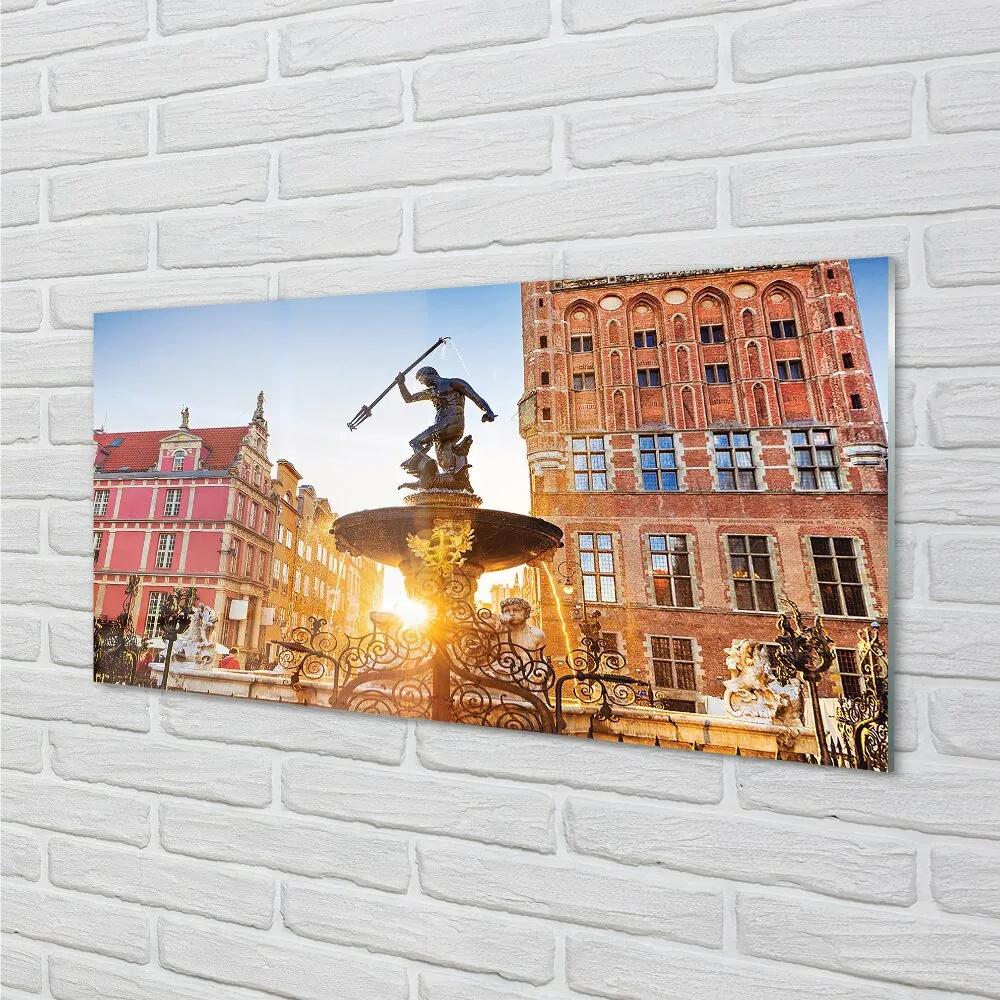Sklenený obraz Gdańsk Memorial Fountain 125x50 cm