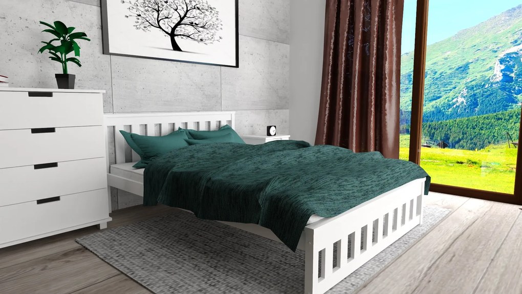 Posteľ MAICA 90 x 200 cm, biela Rošt: S latkovým roštom, Matrac: Matrac COCO MAXI 20 cm