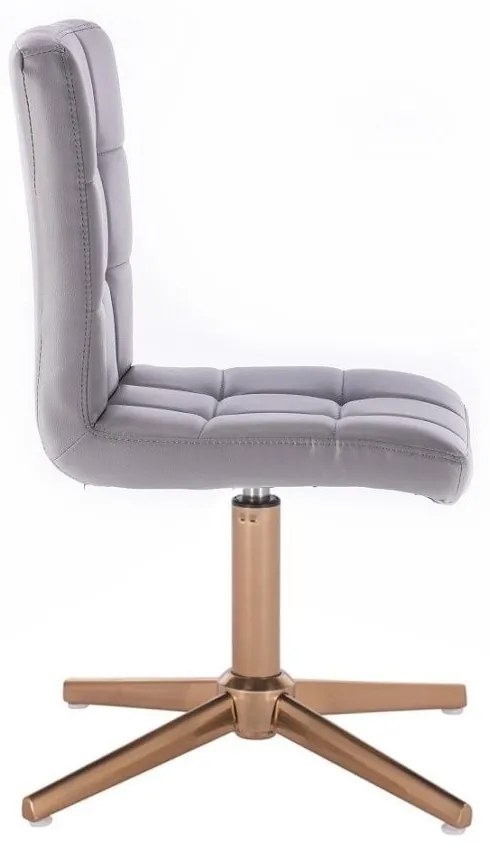 LuxuryForm DESIGN Stolička TOLEDO na zlatom kríži - sivá