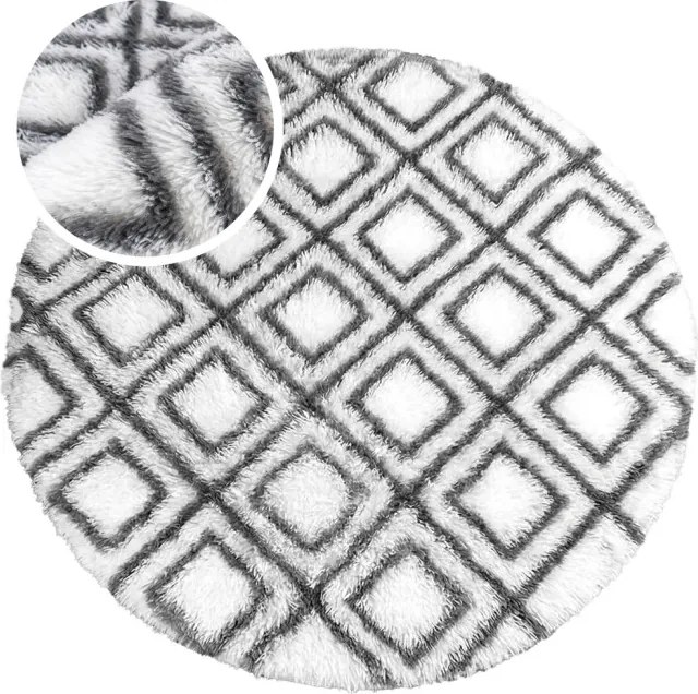 Protišmykový koberec DECOR biely / sivý kruh