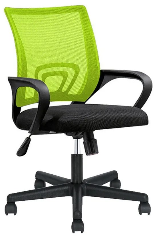 Kancelárska otočná stolička s podrúčkami v rôznych farbách, zelená