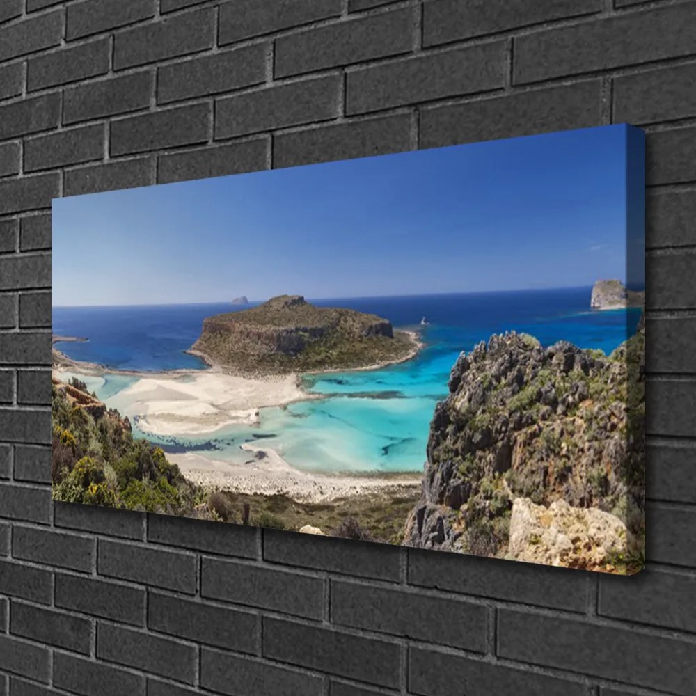 Obraz Canvas Ostrov more pláž hory 120x60 cm
