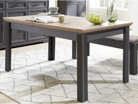 Rozkladací jedálenský stôl Jasmin 160x90 cm, grafit/dub%