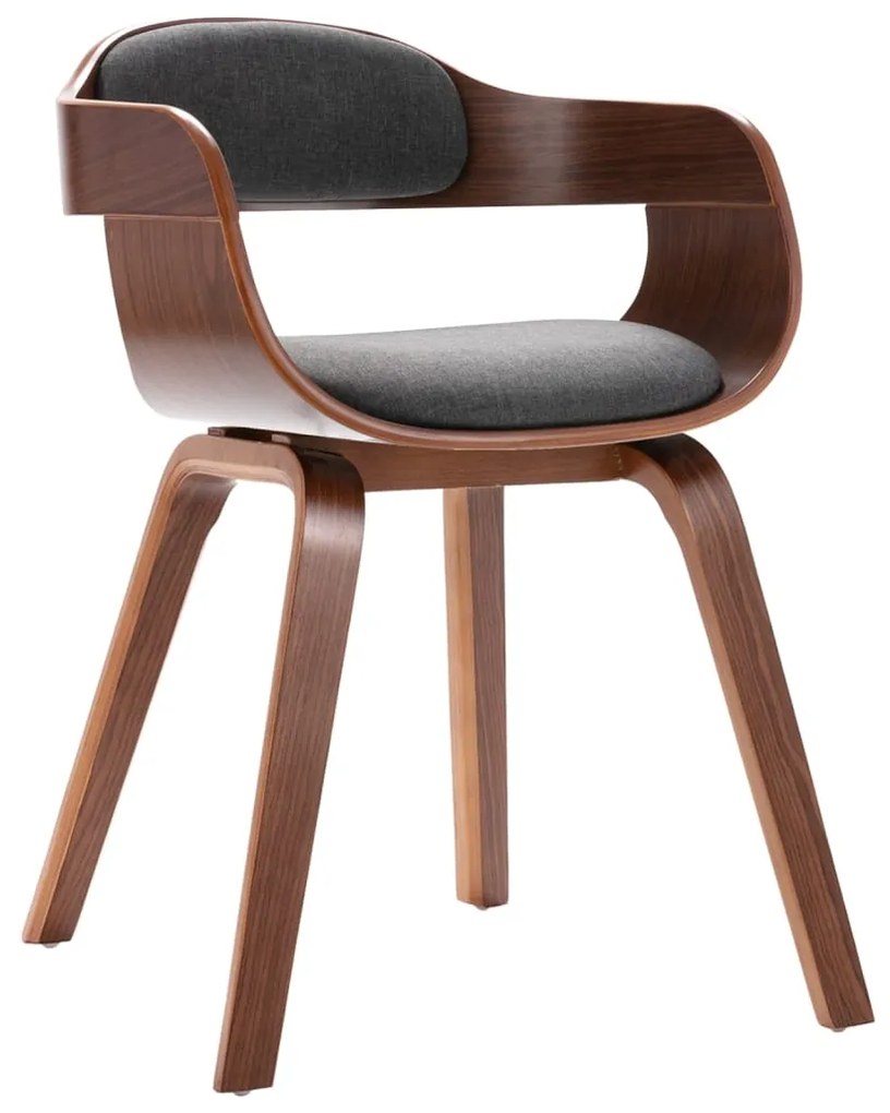 vidaXL Jedálenská stolička, tmavosivá, ohýbané drevo a látka
