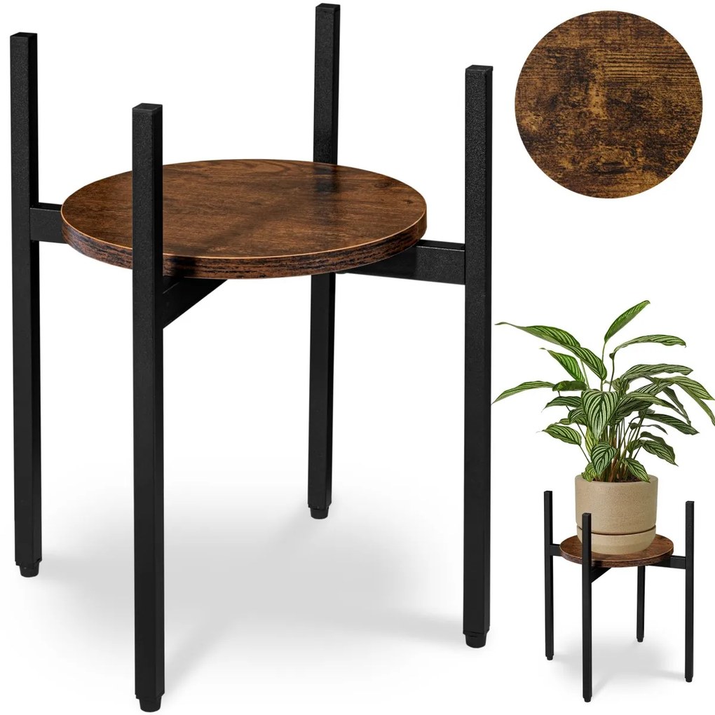 Stojan na kvety TORRE RUSTIC 40 cm hnedý/čierny