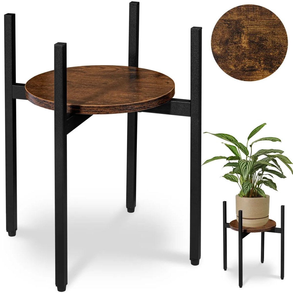 Stojan na kvety TORRE RUSTIC 40 cm hnedý/čierny