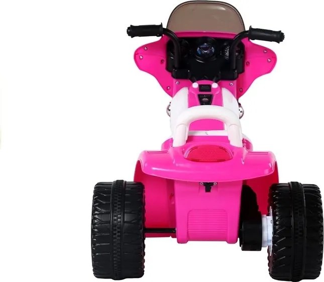 LEAN CARS Elektrická motorka pre deti JT568, trojkolesová, LED, tmavoružová