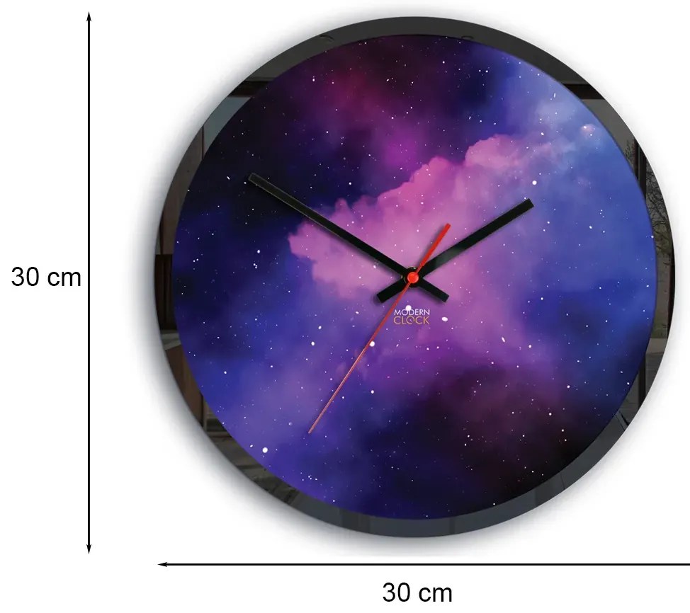 Nástenné hodiny Galaxy fialové