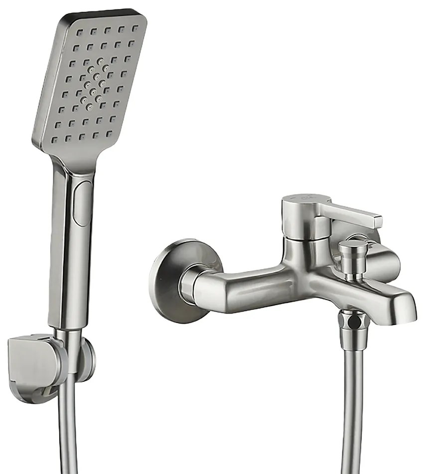 Laveo Alita, vaňová batéria s ručnou sprchovou súpravou, brúsená oceľ, LAV-BVA_311D