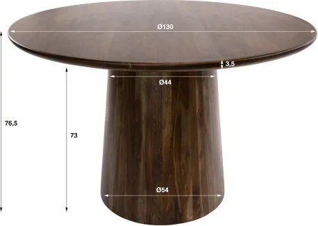 Jedálenský stôl okrúhly 55-95 Central Ø130cm Drevo Acacia - Komfort-nábytok
