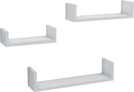 Sada 3 poličiek Triple, biela%