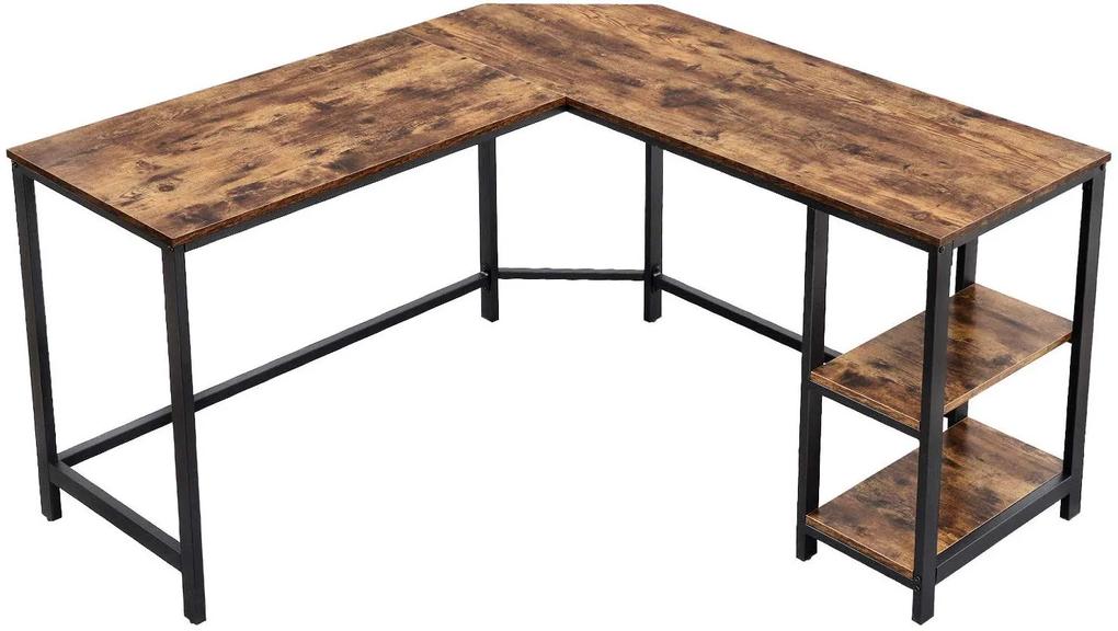 VASAGLE Počítačový stôl rohový industriálny 138x138 cm
