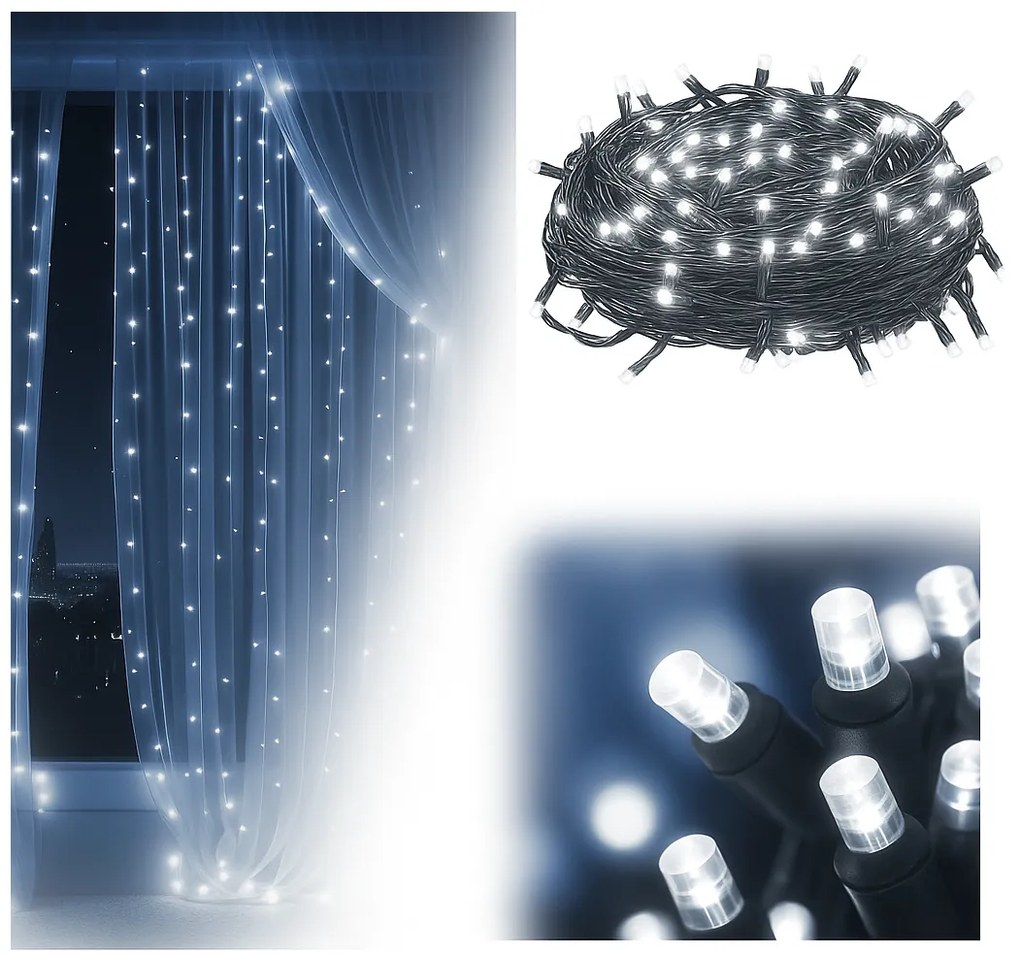 Vianočné svetielka vnútorné studená biela 500 LED