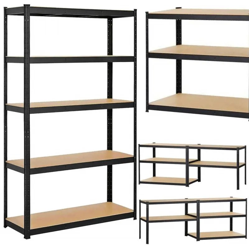 SPRINGOS Kovový regál 180x90x40 cm, 5 políc SPRINGOS HA5162