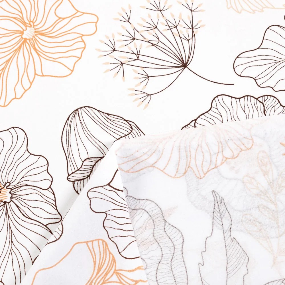 Biante Detský bavlnený záves Sandra SA-526 Hnedé vlčie maky na bielom 150x220 cm