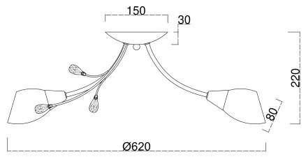 Brilagi - Prisadený luster MEGAPOLIS 5xE14/60W/230V mosadz