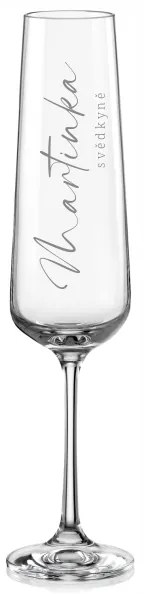 Svadobný pohár na sekt Kaligrafické písmo