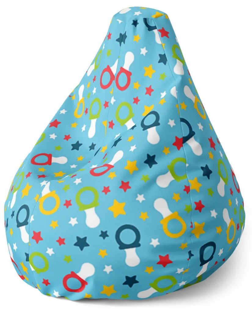 Sablio Sedací vak Pear Cumlíky a hviezdy - 140 x 100 x 25 cm