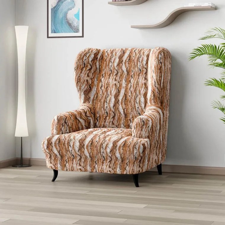 Bielastické poťahy OCEANO NOVÉ tehlové kreslo ušiak (š. 60 - 110 cm)