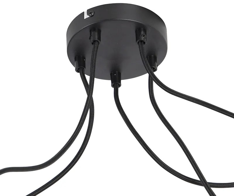 Dizajnové závesné svietidlo čierne 5-svetlo - Cavalux