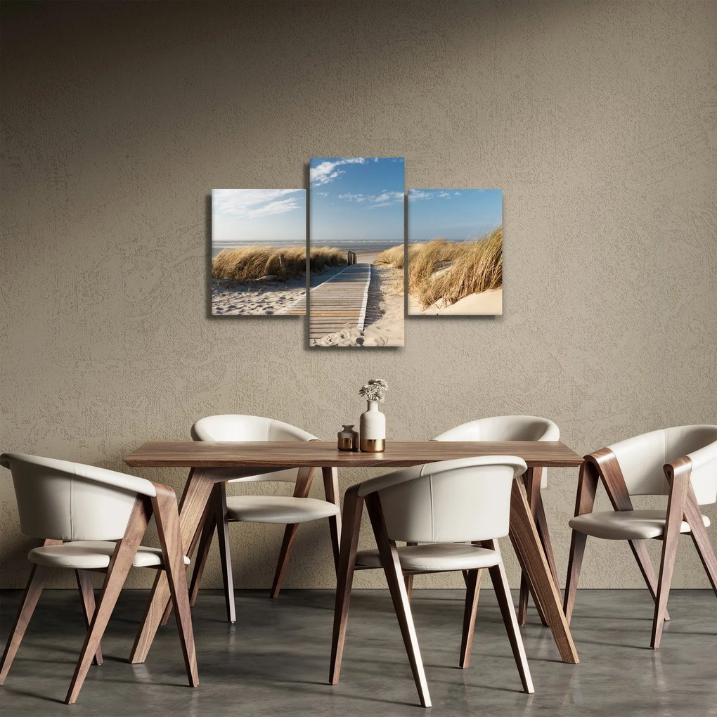 Obraz - Piesočná pláž na ostrove Langeoog, Nemecko (90x60 cm)