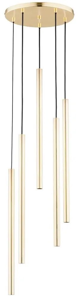 Luster na lanku COLLET 5xG9/40W/230V pr. 30 cm zlatá