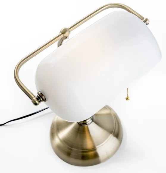 Brilagi - Stolná lampa BANK OFFICE 1xE27/60W/230V mosadz/biela
